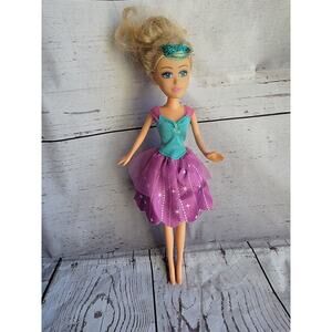 Schylling Plastic Movable Fashion Doll Pointed Toes Sparkly Blue Hair